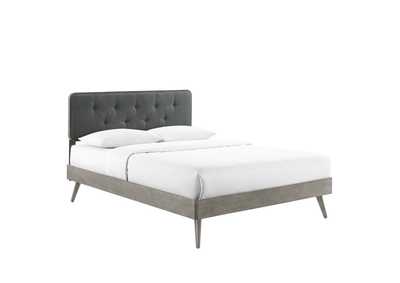 Image for Gray Charcoal Bridgette Full Wood Platform Bed With Splayed Legs