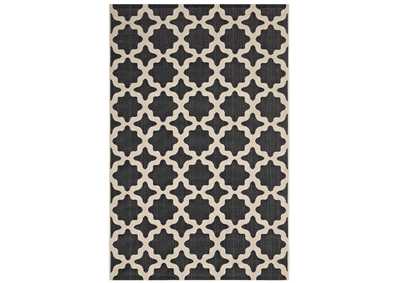 Image for Black and Beige Cerelia Moroccan Trellis 5x8 Indoor and Outdoor Area Rug