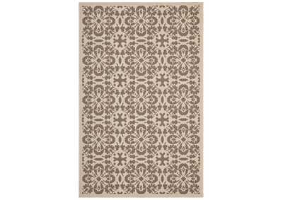 Image for Light and Dark Beige Ariana Vintage Floral Trellis 8x10 Indoor and Outdoor Area Rug