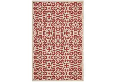 Image for Red and Beige Ariana Vintage Floral Trellis 5x8 Indoor and Outdoor Area Rug