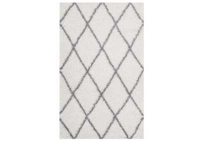 Image for Ivory and Gray Toryn Diamond Lattice 5x8 Shag Area Rug