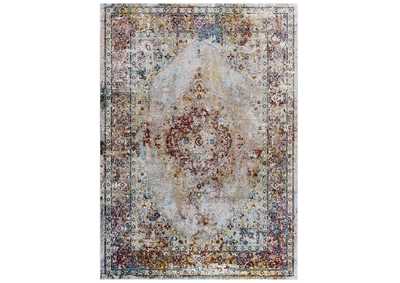 Image for Multicolored Success Merritt Transitional Distressed Floral Persian Medallion 4x6 Area Rug