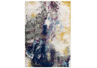 Image for Blue, Gray, Yellow, Ivory, Pink Entourage Adeline Contemporary Modern Abstract 8x10 Area Rug