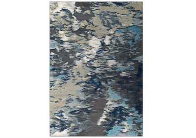 Image for Blue, Tan, Gray Entourage Foliage Contemporary Modern Abstract 5x8 Area Rug