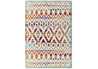 Image for Multicolored Reflect Tamako Diamond and Chevron Moroccan Trellis 5x8 Indoor / Outdoor Area Rug