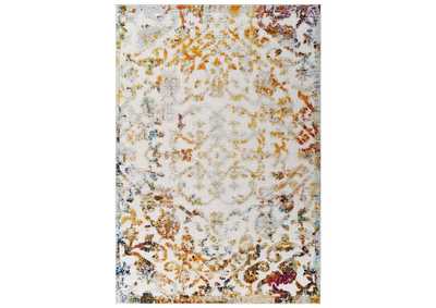 Image for Ivory,Light Blue,Multicolored Reflect Primrose Ornate Floral Lattice 8x10 Indoor/Outdoor Area Rug