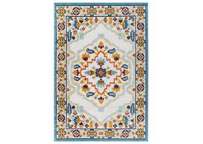 Image for Multicolored Reflect Ansel Distressed Floral Persian Medallion 5x8 Indoor and Outdoor Area Rug