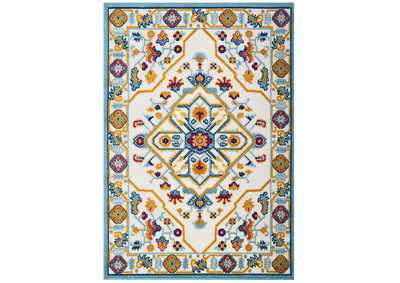 Image for Multicolored Reflect Freesia Distressed Floral Persian Medallion 5x8 Indoor and Outdoor Area Rug