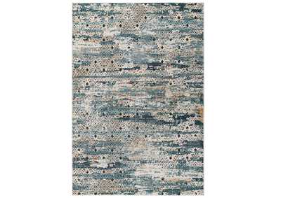 Image for Multicolored Tribute Eisley Rustic Distressed Transitional Diamond Lattice 5x8 Area Rug