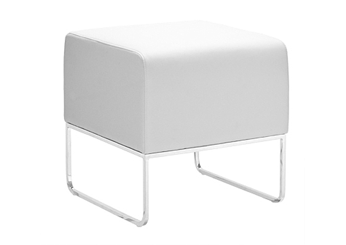 Plush Ottoman - White,Mr Bar Stool