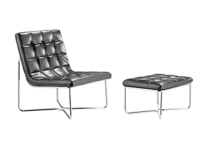 Waltz Chair & Ottoman - Black,Mr Bar Stool
