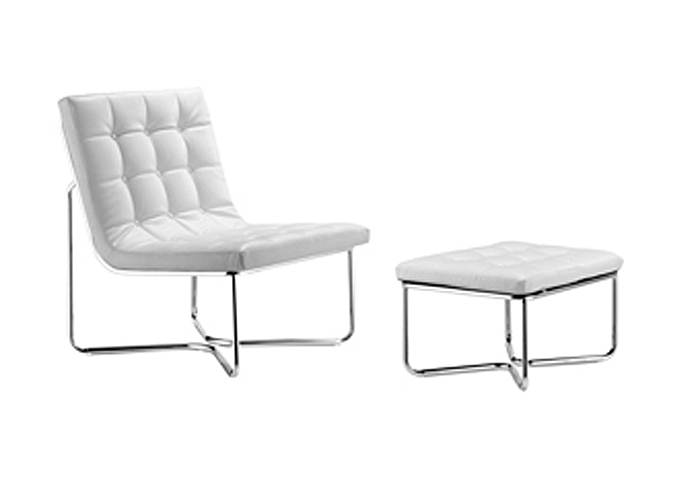 Waltz Chair & Ottoman - White,Mr Bar Stool