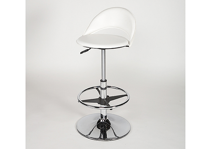Pneumatic Gas Lift Adjustable Height White Swivel Stool ,Mr Bar Stool