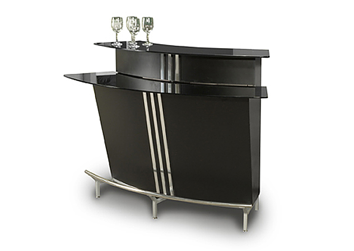 Broadway Bar Black  w/ Stainless Steel Footrest,Mr Bar Stool