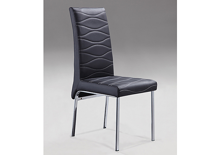 Connie Stitched Up Back Black Side Chair (Set of 2),Mr Bar Stool