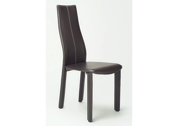Doris Fully Upholstered Brown Side Chair w/Highlight Stitching (Set of 4),Mr Bar Stool