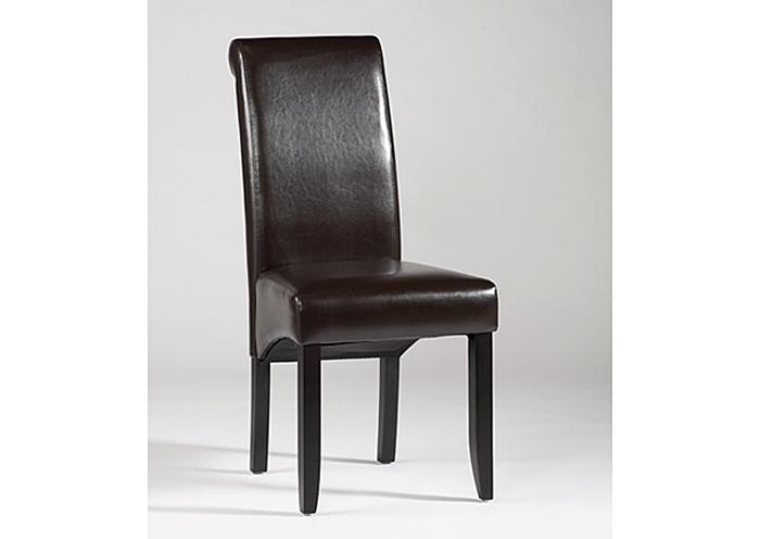 V Base Rolled Back Merlot Parson Side Chair (Set of 2),Mr Bar Stool