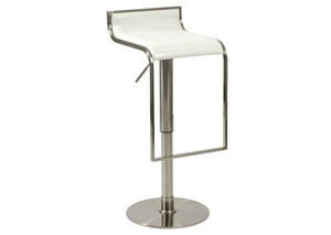 Foretta Adjustable White Bar/Counter Stool,Mr Bar Stool