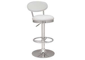 Pneumatic White Gas-Lift Stool ,Mr Bar Stool