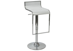 Foster Adjustable White Bar Stool,Mr Bar Stool
