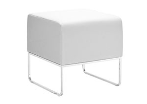 Plush Ottoman - White,Mr Bar Stool