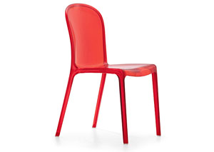 Gumdrop Chair - Transparent Red (Pack of 4),Mr Bar Stool