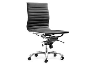 Lider No Armrest Office Chair - Black,Mr Bar Stool