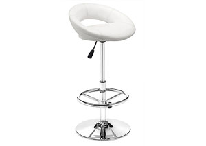 Pluto Adjustable Bar Stool - White,Mr Bar Stool