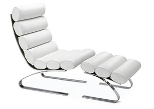 Unico Chaise & Ottoman - White,Mr Bar Stool