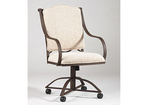 Anita Wrought Iron Caster Swivel Tilt Arm Chair,Mr Bar Stool