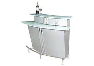 Broadway Bar Silver w/ Stainless Steel Footrest,Mr Bar Stool