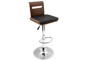 Viera Adjustble Bar Stool - Walnut with Black,Mr Bar Stool
