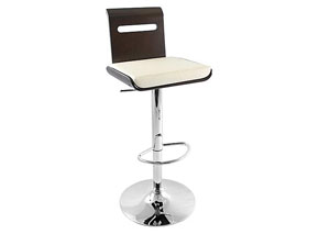 Viera Adjustable Bar Stool - Wenge with White,Mr Bar Stool