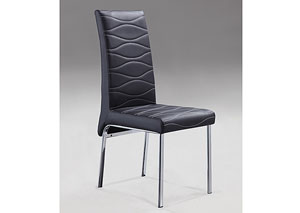 Connie Stitched Up Back Black Side Chair (Set of 2),Mr Bar Stool