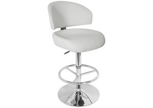 Regent Adjustable Barstool - White,Mr Bar Stool