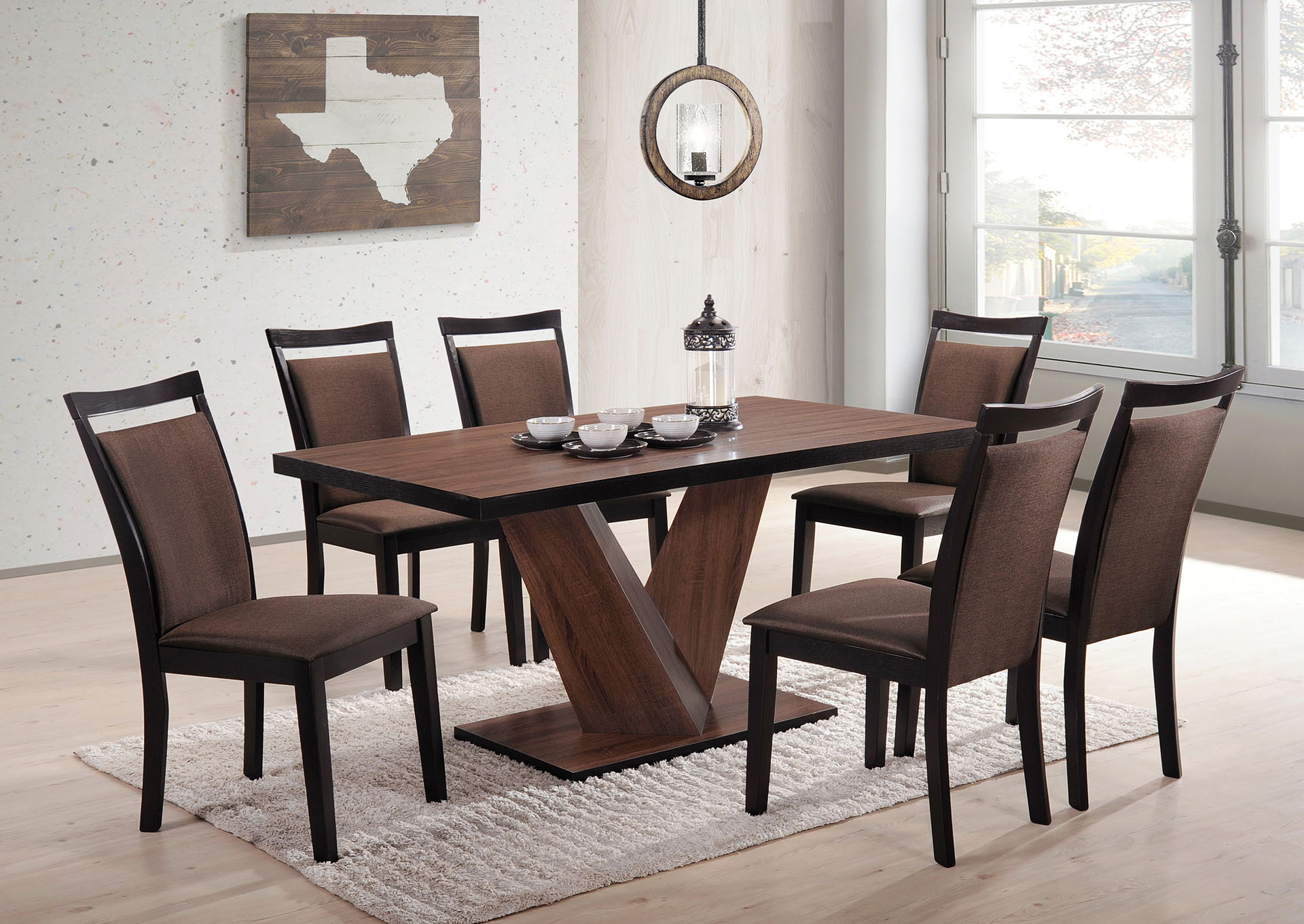 D108 Alabaster Dining Table W/ 6 Chairs For Formal Dining,Nationwide