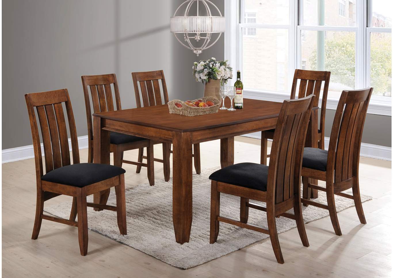 D111 Sonic Silver Dining Table W/ 6 Chairs For Formal Dining,Nationwide