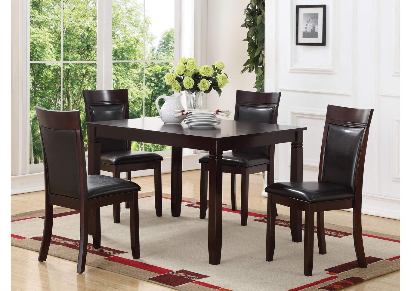 D298 Mercury Dining Table W/ 4 Side Chairs For Casual Dining,Nationwide