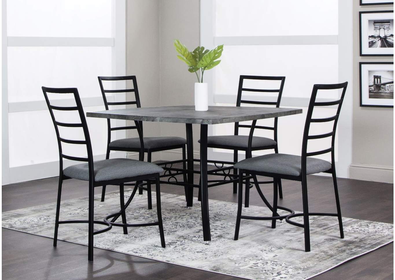 D523 Whisper Table & 4 Side Chairs - D523,Nationwide