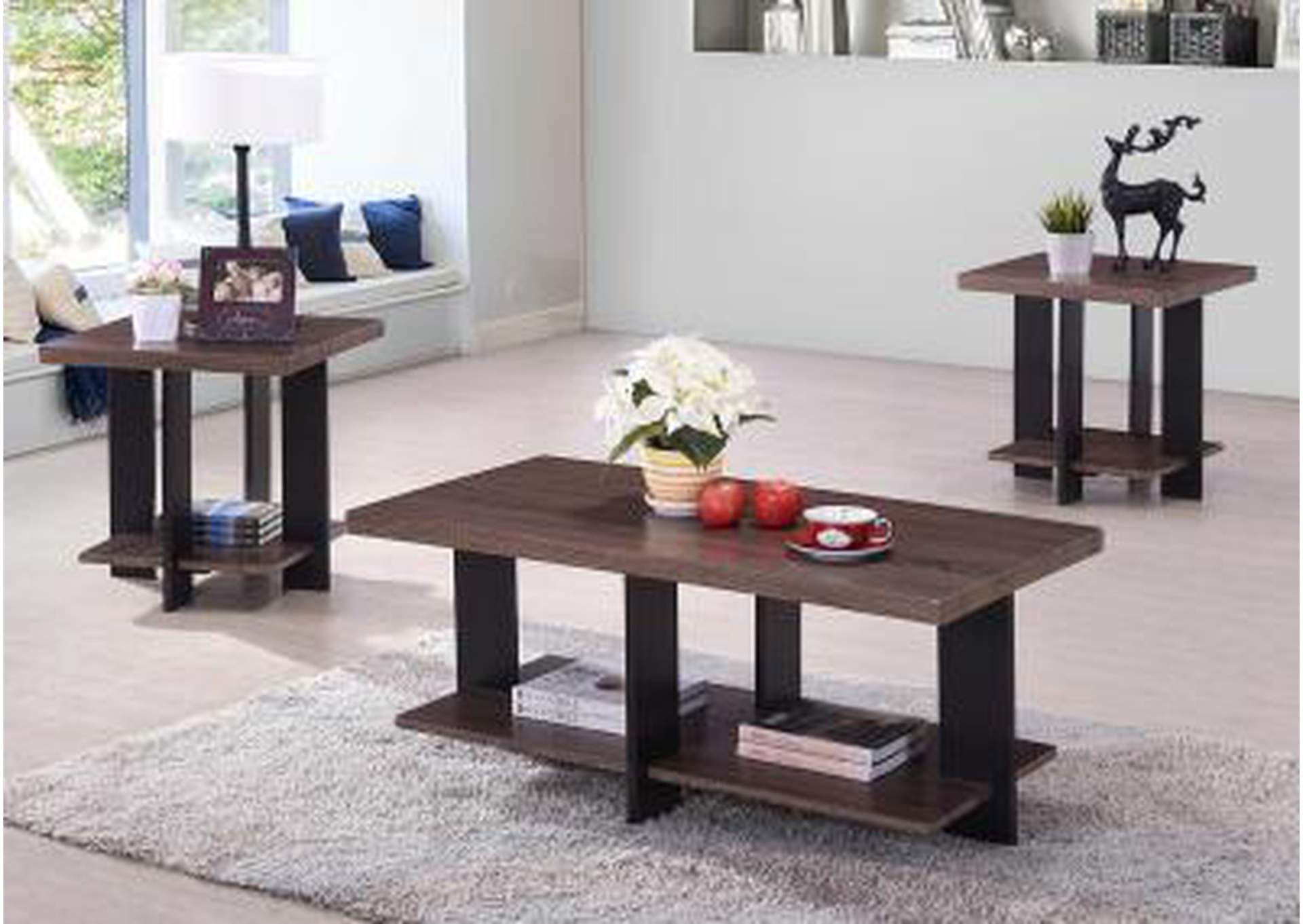 Two Tone 3 Piece Occasional Table Set,Nationwide