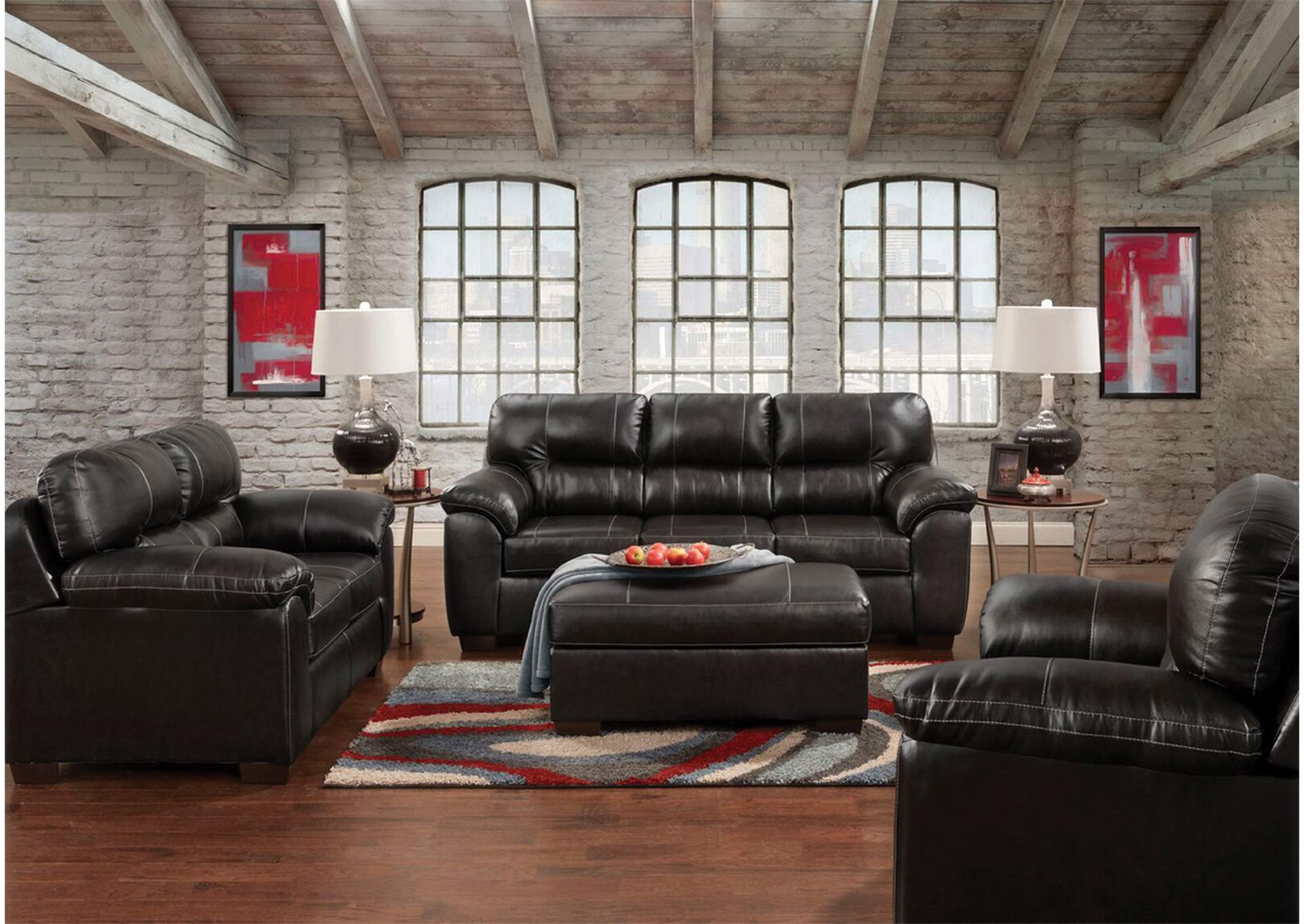 U115 Licorice Sofa & Loveseat - U115,Nationwide