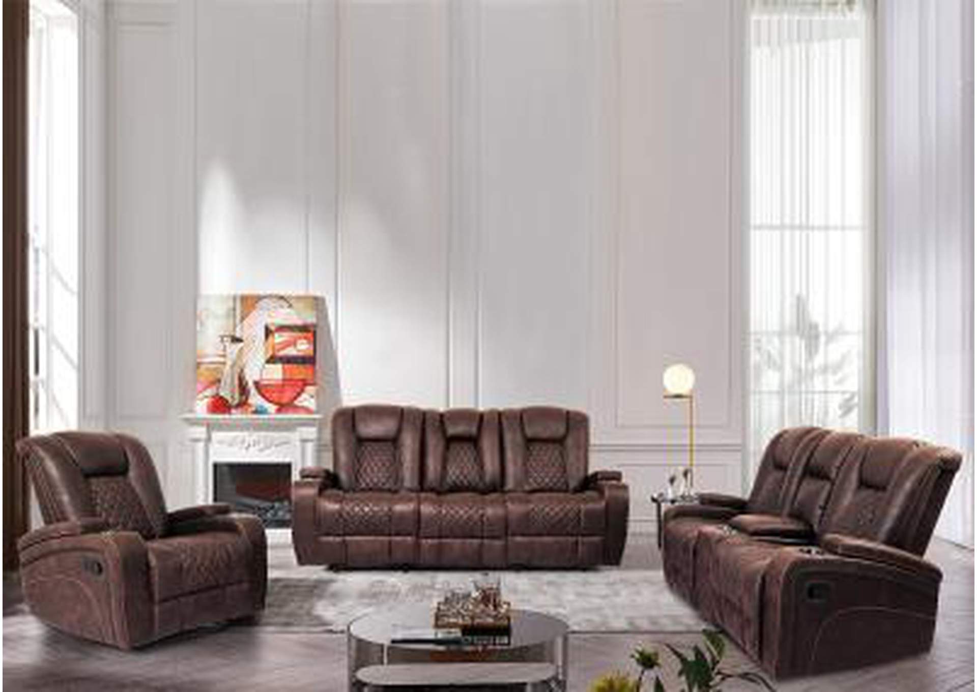 Dark Brown Reclining Sofa,Nationwide