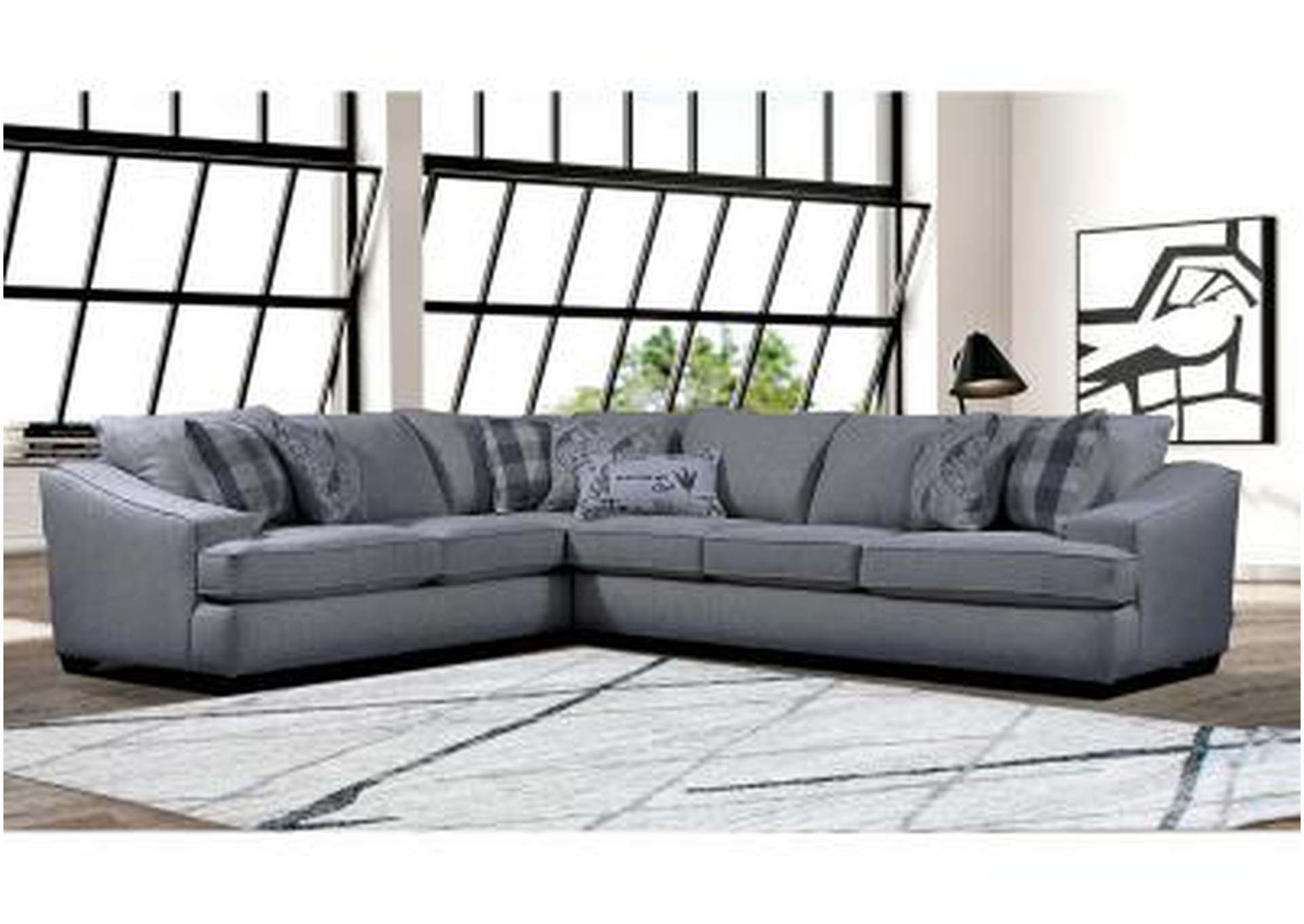 Dark Grey 2 Piece Sectional,Nationwide