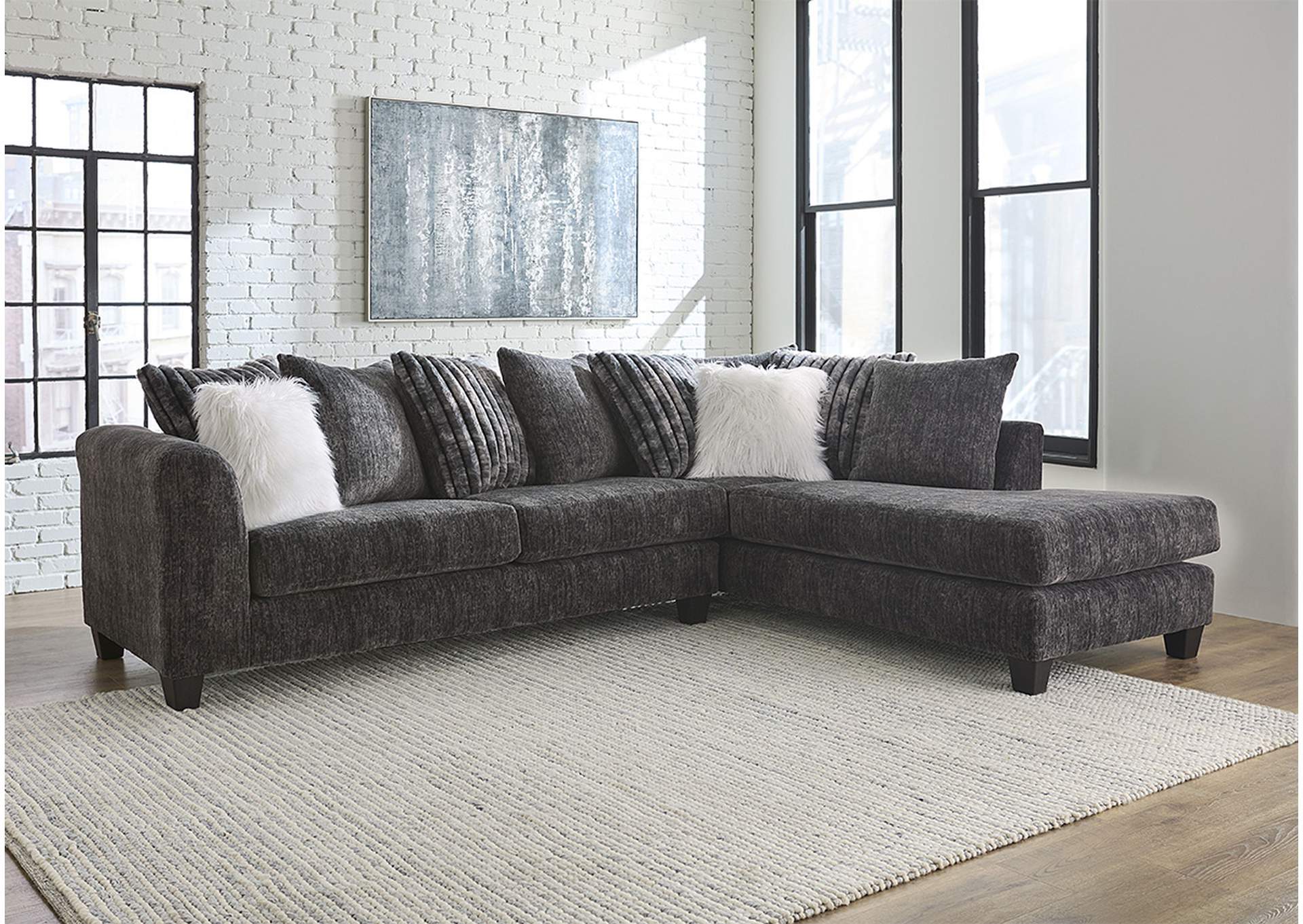 U320 Cod Gray Sofa & Loveseat - U158,Nationwide