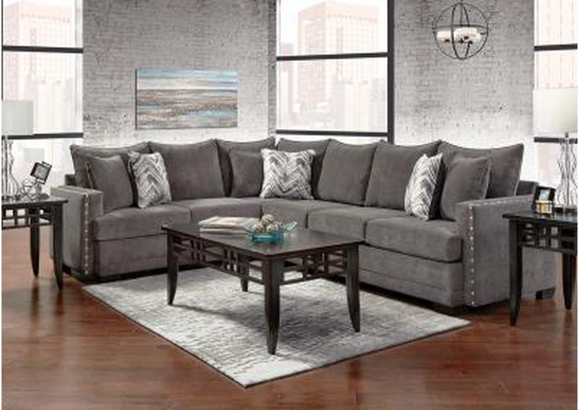 Grey 2 Piece Sectional,Nationwide