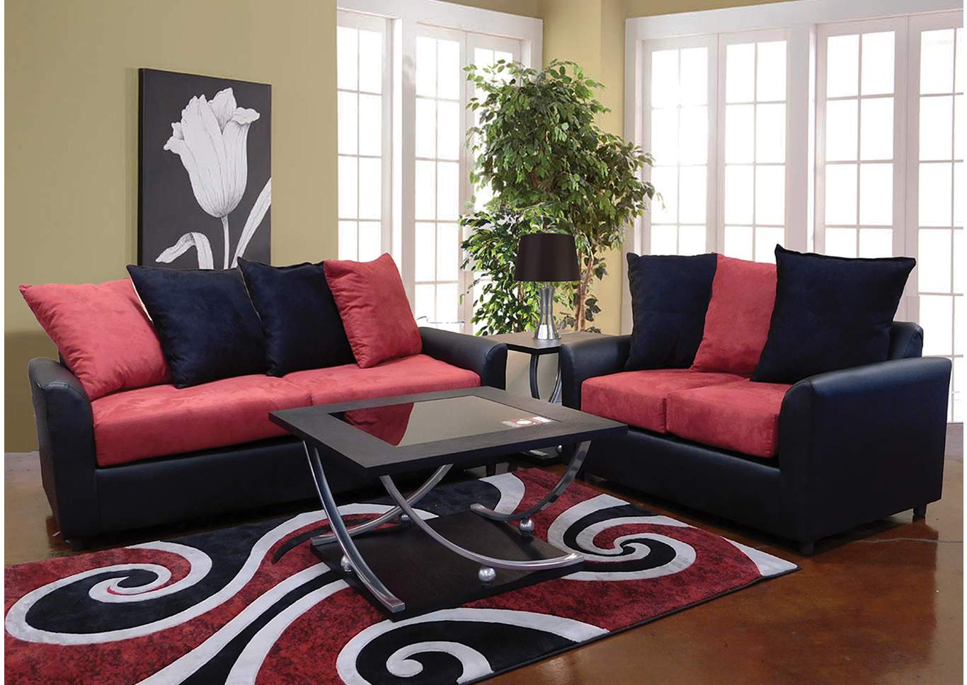 U509 Woodsmoke Sofa & Loveseat - U158,Nationwide