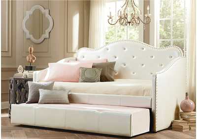 B900 White Day Bed With Trundle