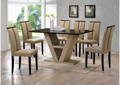 Image for D109 Quick Silver Dining Table W/ 6 Chairs For Formal Dining