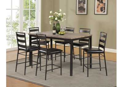 Image for D340 Gray Pub Table & 6 Pub Chairs - D340