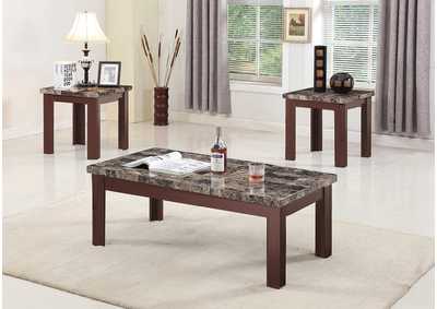 T518 Black Cocktail Table & 2 End Tables - T518